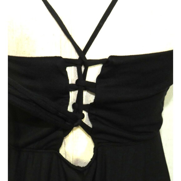 Halara Soft Stretchy Draped Neck Open Back Lace Up Padded Maxi Dress Size Large - Picture 9 of 11